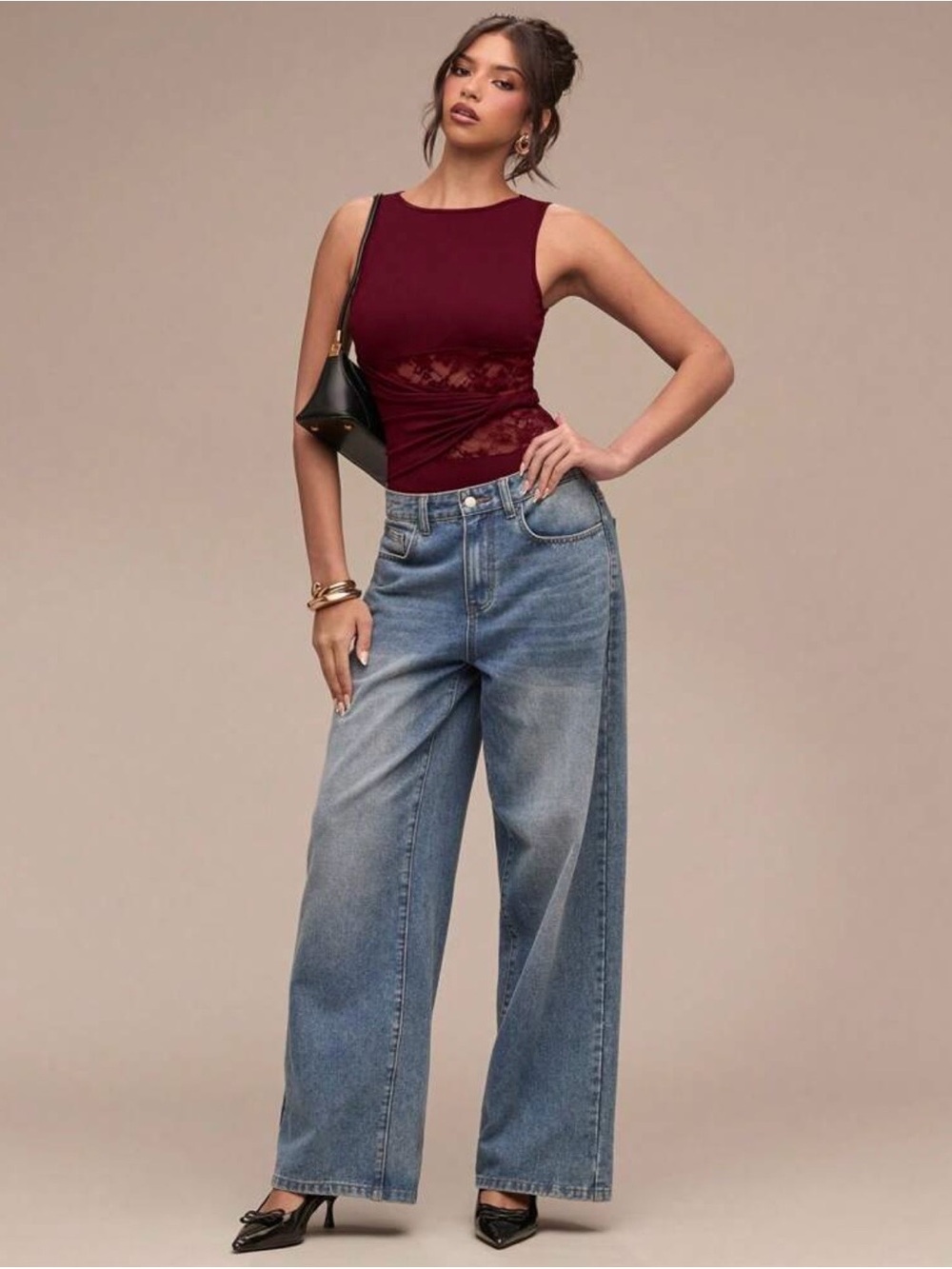 SHEIN Red Lace Detailed Bodysuit - Picture 6 of 15